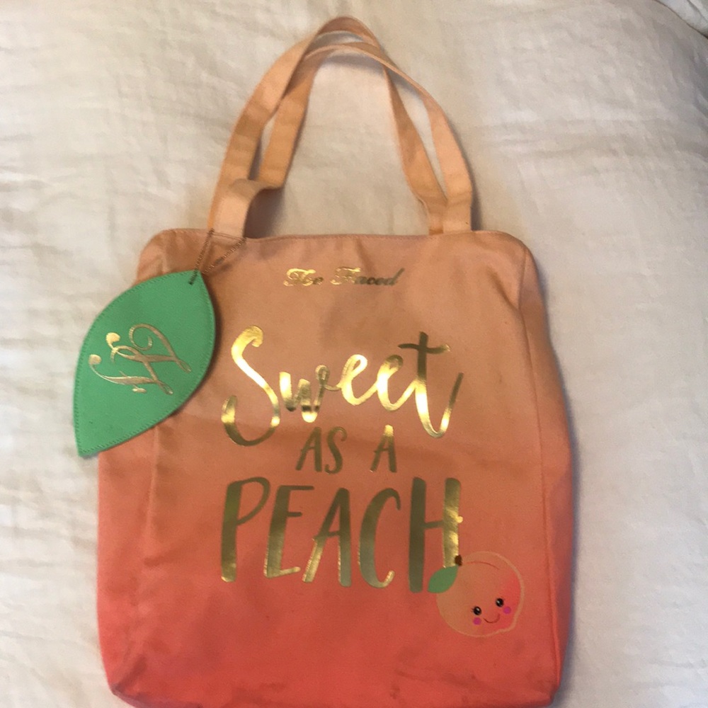 Too Faced sweet as a peach tote